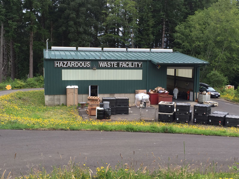 Hazardous Waste Collection facility at the transfer station in Tillamook County, OR