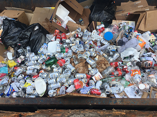 Orcas Exchange Recycling Aluminum Cans